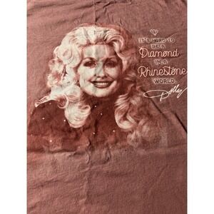 Vintage Dolly Parton Cotton T-shirt XL Pink In A Rhinestone World, Be A Diamond